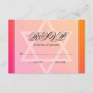 Estrella rosa Naranja de David Bat Mitzvah RSVP