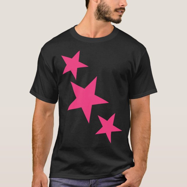 Estrella rosa Neon Imprimir camiseta (Anverso)