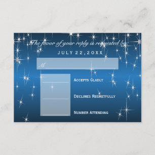 Estrella RSVP se ilumina en azul metálico - RSVP