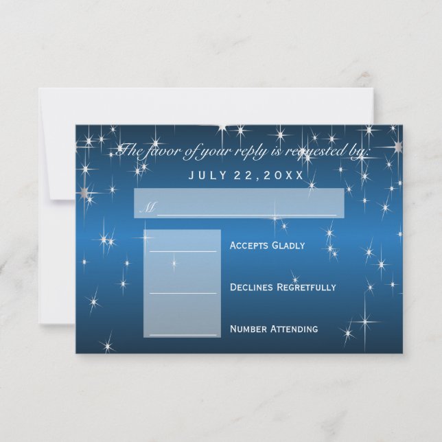 Estrella RSVP se ilumina en azul metálico - RSVP (Anverso)