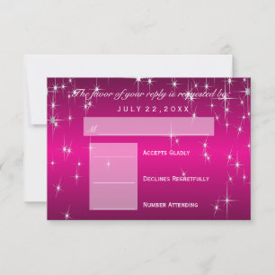 Estrella RSVP se ilumina en rosa caliente metálico