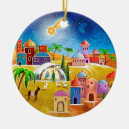 Estrella sobre el ornamento de Navidad de Belén