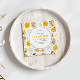 Estrella Twinkle Plaza De Cumpleaños Amarilla Y Gr