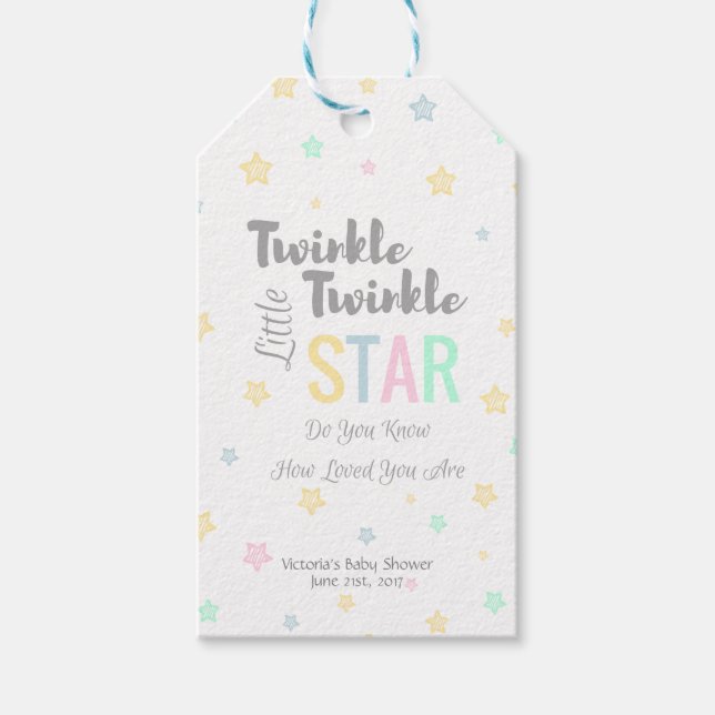 Estrella Twinkle Twinkle personalizada - Etiquetas (Anverso)