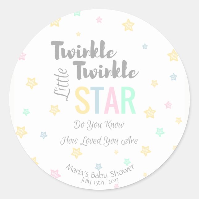 Estrella Twinkle Twinkle personalizada - Pegatina (Anverso)