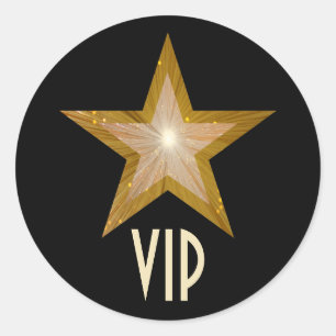Estrella VIP "Gold" pegatina circular negro
