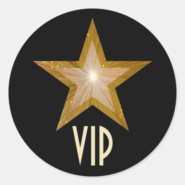 Estrella VIP "Gold" pegatina circular negro (Anverso)