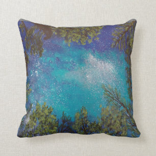 Estrellas a través de los árboles - almohada