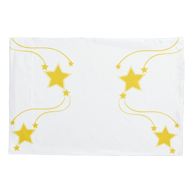 Estrellas amarillas Funda de almohada (Reverso)