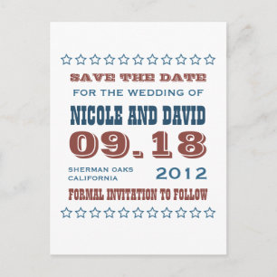 Estrellas Americana boda invitación guardar la fec