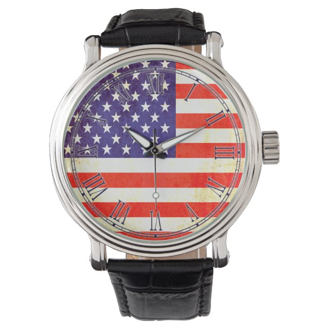 Estrellas antiguas y rayas reloj de pulsera de la  (Anverso)