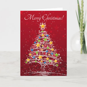 estrellas árbol de Navidad en rojo