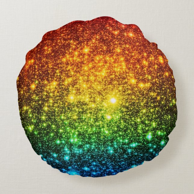 Estrellas arcoiris redondeadas de almohada (Reverso)