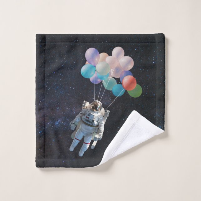Estrellas astronautas y globos de colores espacial (Toallita)