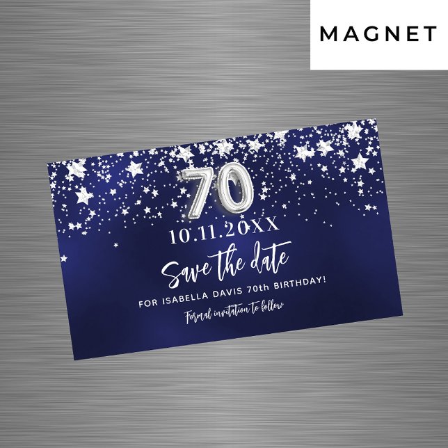 Estrellas azul marino cumpleaños 70 Save the Date  (Subido por el creador)