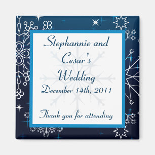 Estrellas azules de imán de Invitación de 2"x2" y 