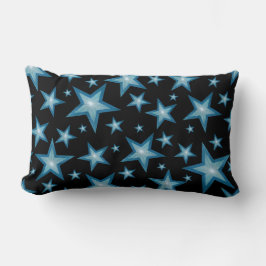 Estrellas azules estampadas lanzar almohada lumbar