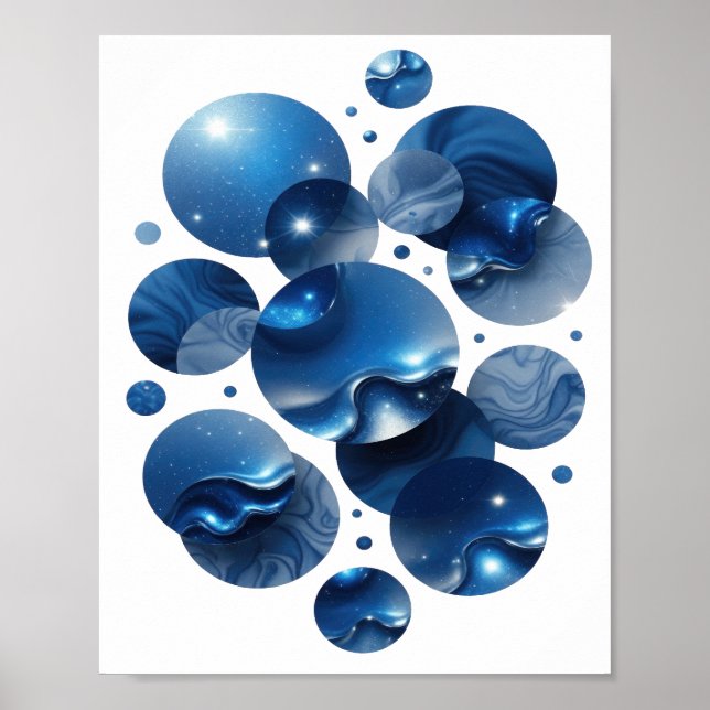 Estrellas Azules Impresión Azul Frío (Frente)