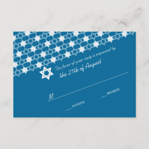 Estrellas Azules Modernas De La Tarjeta RSVP De Da