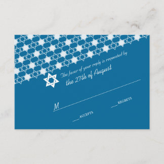 Estrellas Azules Modernas De La Tarjeta RSVP De Da