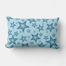 Estrellas azules tiran almohada lumbar dorso azul