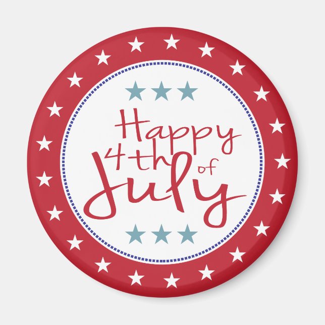 Estrellas blancas y azules rojas y imán de rayas (Frente)