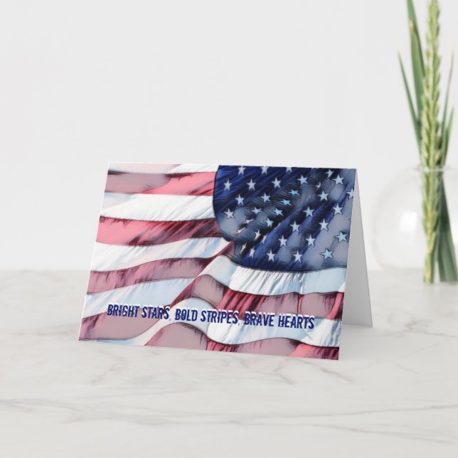 Estrellas brillantes, tarjeta del Día de Veteranos (Anverso)