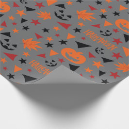 Estrellas, calabaza de papel envuelto de Halloween