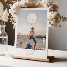 Estrellas celestes de la luna Monograma Rótulo de 