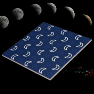 Estrellas celestes y baldosa de cerámica de luna -