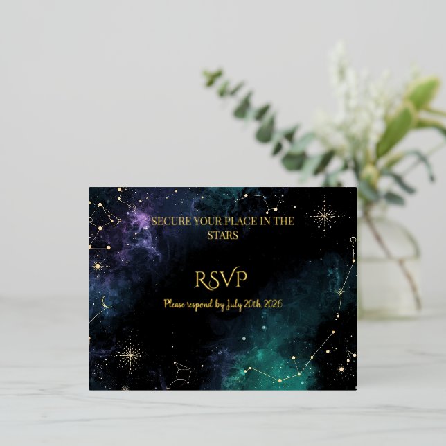 Estrellas Celestiales | Tarjeta de respuesta para  (Anverso de pie)