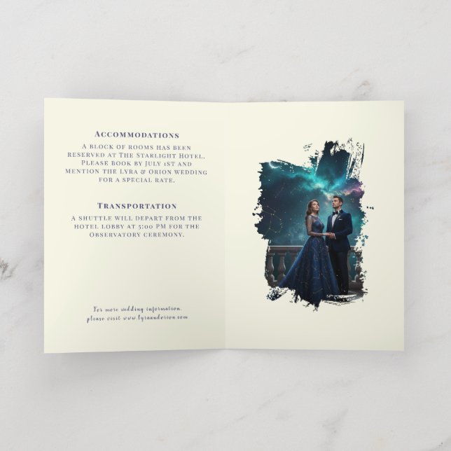 Estrellas Celestiales | Tarjeta de Sobre de Boda A (Distribución Interior)