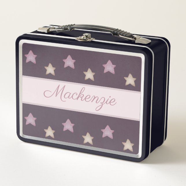 Estrellas cortas con nombre personalizado en rosa (Anverso)
