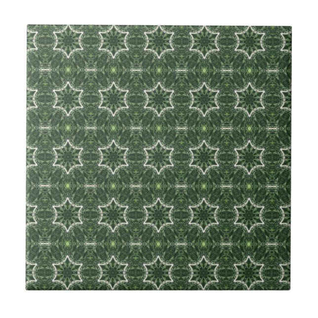 Estrellas de 6 puntos sobre azulejos verdes (Frente)