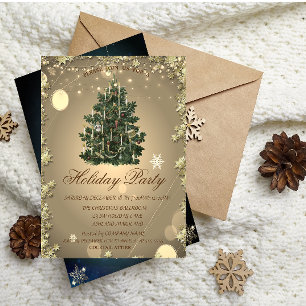 Estrellas de árbol de Navidad vintage Invitación d