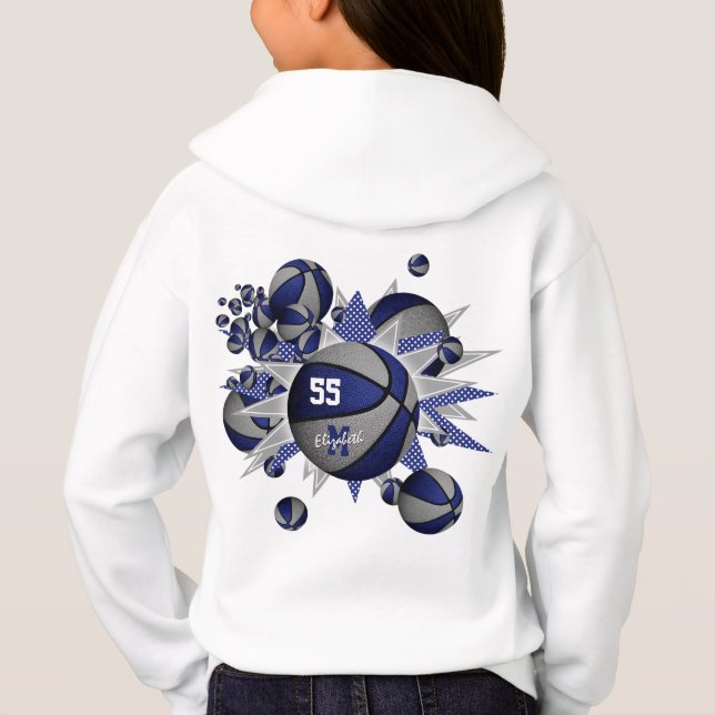 estrellas de baloncesto gris azul personalizadas d (Reverso)