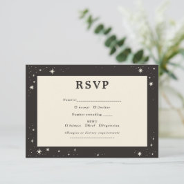 Estrellas de Boho Celestial Boda Tarjeta RSVP