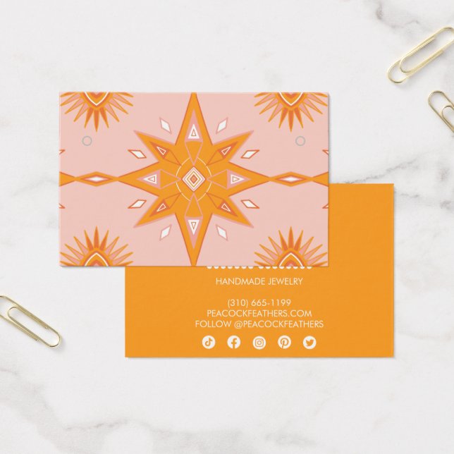 Estrellas de Boho con tarjeta de visualización de  (Oficina)