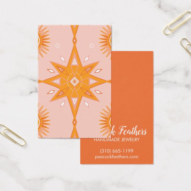 Estrellas de Boho con tarjeta de visualización de  (Oficina)