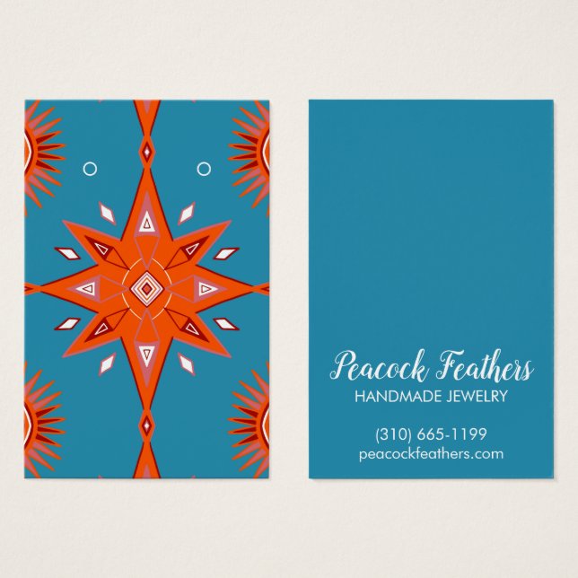 Estrellas de Boho con tarjeta de visualización de  (Anverso y reverso)