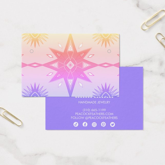 Estrellas de Boho con tarjeta de visualización de  (Oficina)