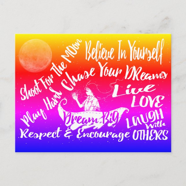 Estrellas de citas inspiradoras @ tarjeta postal n (Anverso)