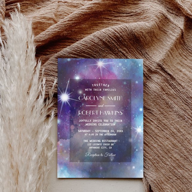 Estrellas de galaxia e invitación a la boda en el  (Subido por el creador)