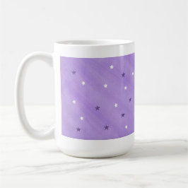 Estrellas de la púrpura y del blanco en las tazas