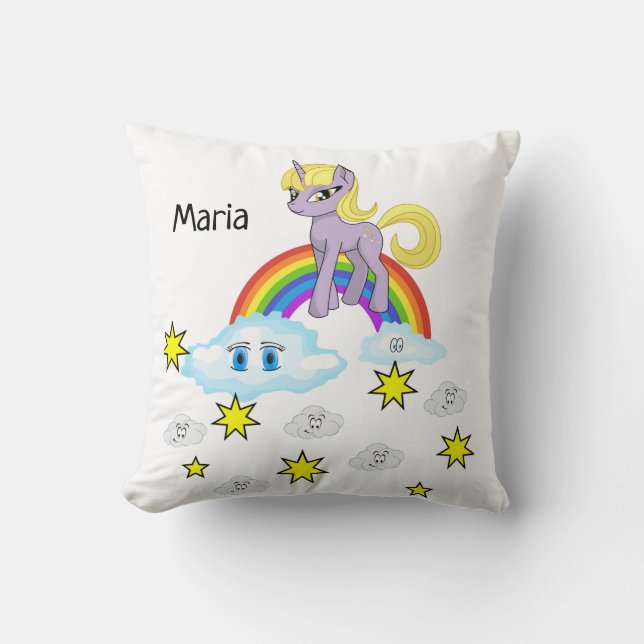 Estrellas de las nubes arcoiris de Pony Cojín deco (Anverso)