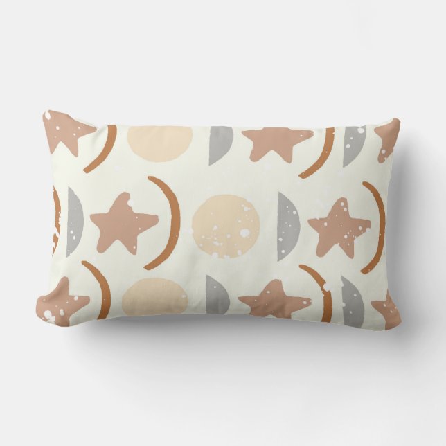 Estrellas de luna de sol boho almohada de bebé duc (Anverso)