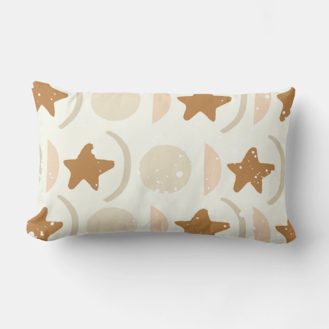 estrellas de luna de sol boho almohada de guarderí (Anverso)