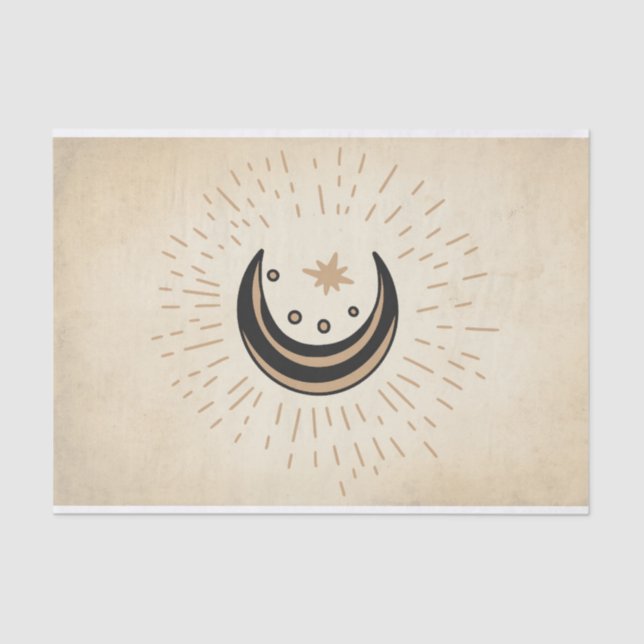 Estrellas de luna retro papel sepia vintage (Anverso)