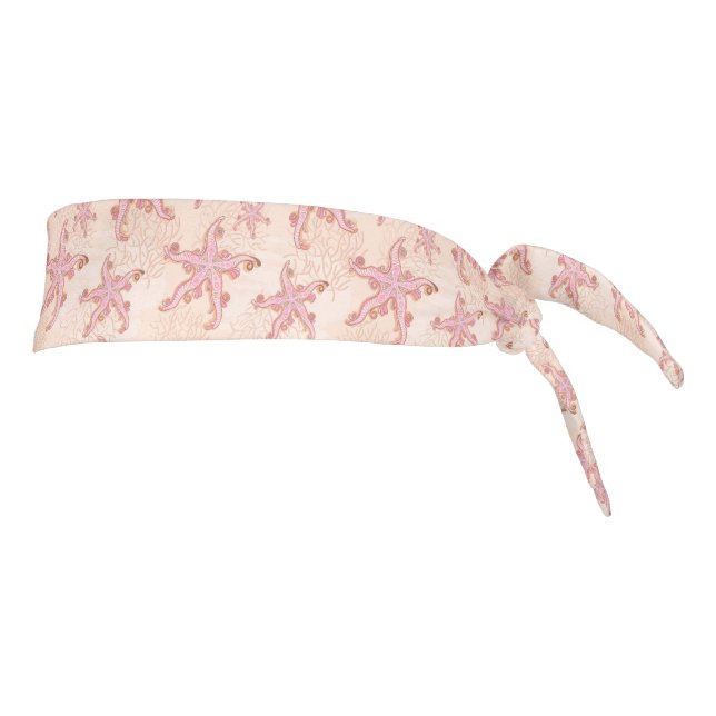 Estrellas de mar y coral patrón pastel rosa (Girar 90)