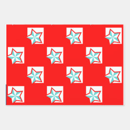 Estrellas de moda envolver papel plano conjunto de